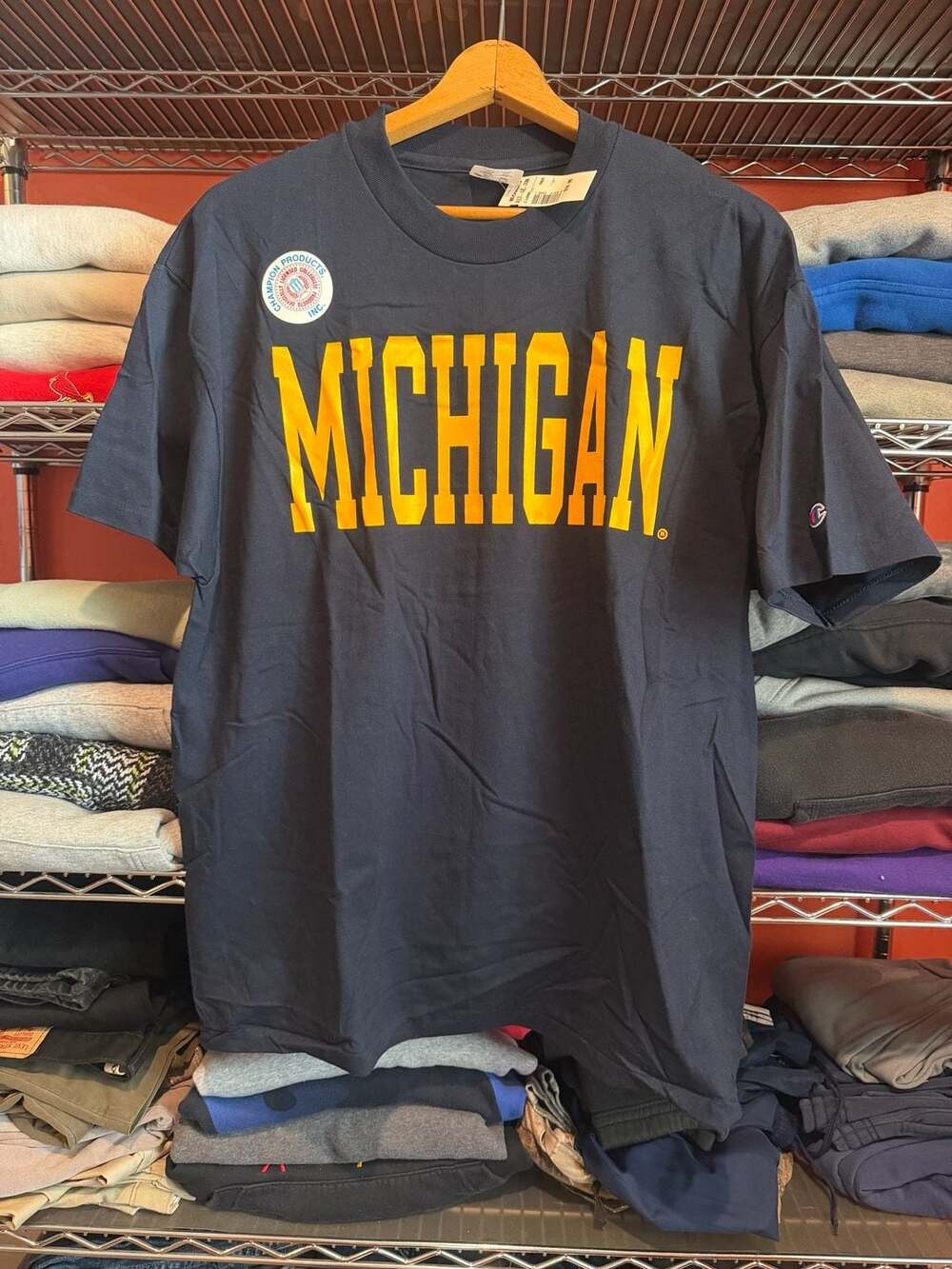 Champion University of Michigan Wolverines NCAA Short Sleeve T-Shirt Dark Navy